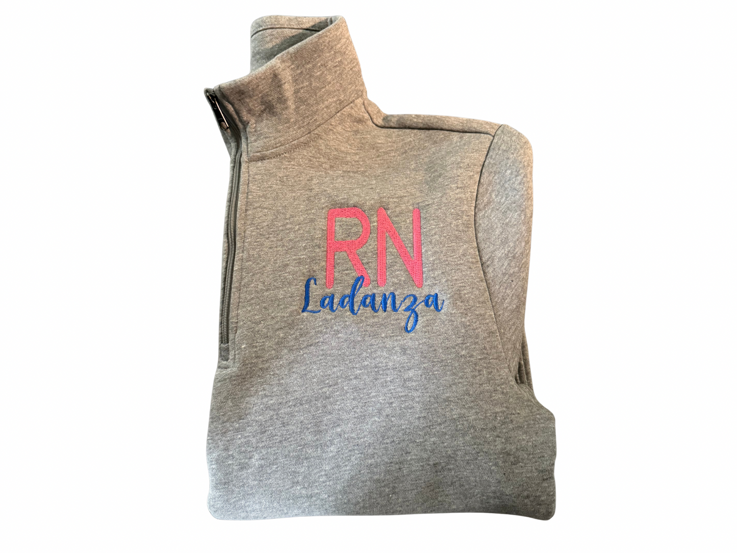 Custom Embroidered Healthcare Quarter Zip Pullover – Nurse, CNA, NP, MD